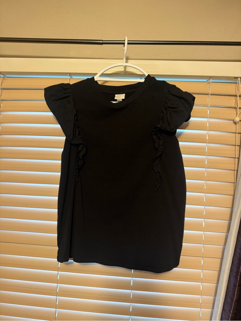 a new day Black Ruffle Sleeve Top